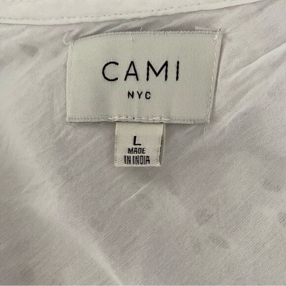 Cami NYC Ardana Eyelet White One Shoulder Blouse Top size large - Picture 8 of 9